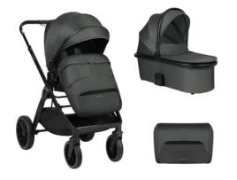 Carrinho de Bebé 2 em 1 com Alcofa Tiffany Cinzento Escuro 2024 KIKKABOO