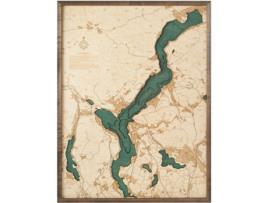 Mapa 3D com Moldura Lago Maggiore L Madeira Multicolorido 61X6X81 Cm CUTTING BROTHERS