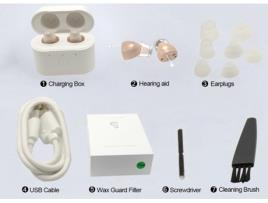 Aparelho Auditivo com Amplificador de Som Recarregável Ic Redução de Ruído para Idosos Cor Carne NICECEE