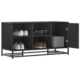 vidaXL Banco para calçado 100x40x53,5 cm madeira e metal preto