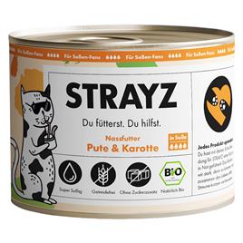 STRAYZ BIO comida húmida para gatos 6 x 200 g - Peru biológico e cenoura biológica em molho
