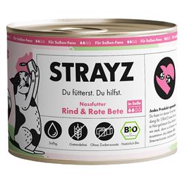STRAYZ BIO comida húmida para gatos 6 x 200 g - Carne de vaca biológica e beterraba biológica em molho