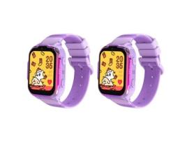Smartwatch PETHUEL 4G Gps Chamada de Vídeo Alerta Sos Função de Alarme de Área Monitoramento Do Histórico de Deslocamento Dh20 Roxo 2Pcs