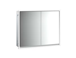 Armário com Espelho Iluminado EMCO Loft 800 Mm 2 Portas Modelo de Encastrar Alumínio/Branco 9798061 Desenho: 2 Portas