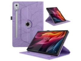 Capa Giratória para Lenovo M11 Pu Leather Folio Folding Stand Cover CHRUI Roxo