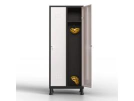 Cacifo Metálico de 2 Portas 180X65X40 Cm para a Sua Oficina Ou Escritório Cacifo Metálico com Fechadura Branco/Preto TWINTHINK