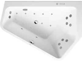 DURAVIT Whirlpool Paiova 5, 1770x1300mm, versão embutida canto dir., duas pendentes traseiras diferentes, estrutura, ralo, transbordamento, Combi-Sys.