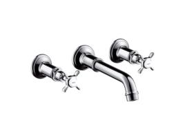 Misturadora Manual Axor Montreux de 3 Orifícios para Lavatórios Encastrável na Parede Cor: Óptica de Ouro Escovado HANSGROHE