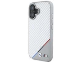 Capa para iPhone 16 BMW Pele Sintética Rígida Cinzento