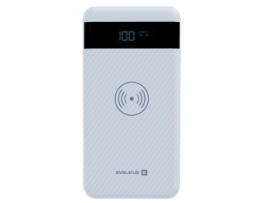 EVELATUS Epb05 10000Mah Power Bank X2 Usb / Micro Usb-C Lightning Carregador Sem Fio 10W Branco