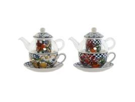 Bule HOME ESPRIT Azul Branco Cristal Porcelana (2 Unidades)