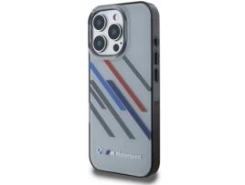 Capa para iPhone 16 Pro BMW Pele Sintética Rígida Cinzento