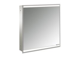 Armário Espelho Iluminado EMCO Prime 2 Facelift 600 Mm 1 Porta com Abertura À Esquerda Modelo de Encastrar 9497 Cor: Alumínio/Espelho