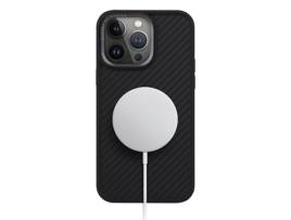Capa Fumo para iPhone 15 Pro Max UNIQ Pele Sintética Preto