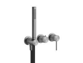 Misturadora monocomando Gessi 316 de montagem rápida para duche ou banheira para corpo oculto, cartucho de desvio de 2 vias, rosetas simples, 5403972