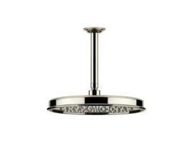 GESSI Venti20 Chuveiro Anti-Calcário D328Mm com Junta e Braço de Teto Dimensões Especiais 110-1900Mm Montagem no Teto 65155 Cor: Nã­Quel Pvd