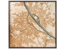 Mapa 3D com Moldura Viena L Madeira Multicolorido 76X6X76 Cm CUTTING BROTHERS