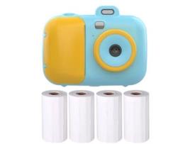 Câmera Infantil TRUMTW 503 Azul Cartão 32G Quatro Rolos de Papel Grátis