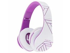 Auscultadores Violeta POWERLOCUS Bluetooth Branco