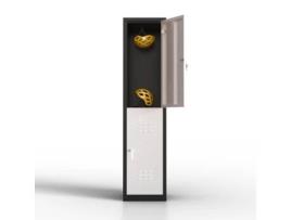 Cacifo Metálico de 2 Portas Cacifo para a Sua Oficina Ou Escritório Cacifo Metálico com Fechadura Branco/Preto TWINTHINK