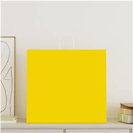 vidaXL Sacos de papel kraft 50 unid com alças amarelo 54x15x49 cm