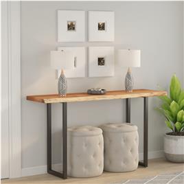 vidaXL Tampo de mesa retangular borda viva 110x40x3,8 cm acácia maciça