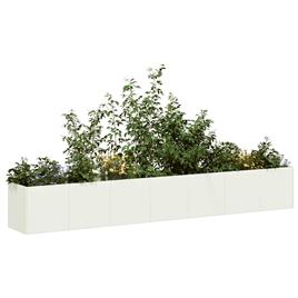 vidaXL Vaso floreira 280x40x40 cm aço laminado a frio branco