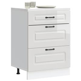 vidaXL Armário de cozinha baixo Kalmar branco alto brilho