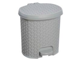 Caixote Do Lixo KEEEPER 5 5L com Tampa Rattán Cinza Nórdico