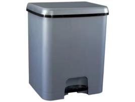 Balde Ecológico Pedal Duo Prata 52L. COM-FORT HOUSE