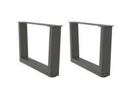 Conjunto 2 Perna da mesa de jantar VIDAXL Antracite Aço (50 x (30-31.3) cm)