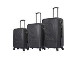 Conjunto de 3 Malas Pretas com Rodinhas Cc-T243 Black COMPAGNIE DE CALIFORNIE