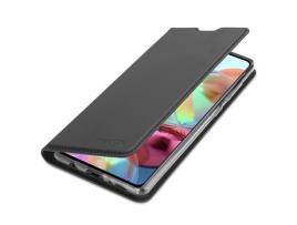 Capa Fólio para Samsung Galaxy A71 NEVOX Pele Sintética Cinzento