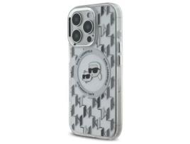 Capa Magsafe para iPhone 16 Pro Max KARL LAGERFELD Pele Sintética Transparente