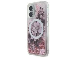 Capa para iPhone 16 GUESS Pele Sintética Rígida Rosa