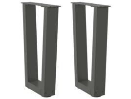 Conjunto 2 Perna da mesa de jantar VIDAXL Antracite Aço (28 x (42-43.3) cm)
