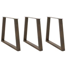 vidaXL Mesa de jantar pernas 3 pcs forma V 80x(72-73,3) cm aço natural