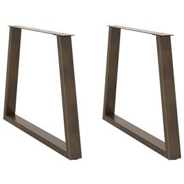 vidaXL Mesa de jantar pernas 2 pcs forma V 90x(72-73,3) cm aço natural