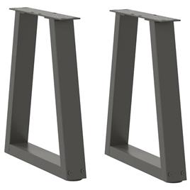 vidaXL Mesa de jantar pernas 2pcs forma V 38x(42-43,3)cm aço antracite