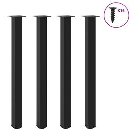 vidaXL Pernas mesa centro 4 pcs 110-112 cm aço preto