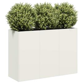 vidaXL Vaso floreira 120x40x80 cm aço laminado a frio branco