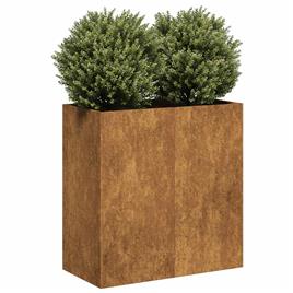 vidaXL Floreira enferrujada 80x40x80 cm aço resistente