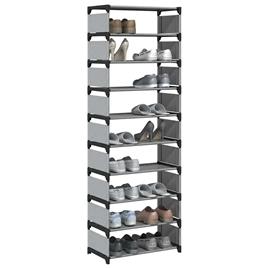 vidaXL Sapateira 10 camadas 54x28x158 cm tecido não tecido cinzento
