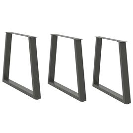 vidaXL Mesa de jantar pernas 3pcs forma V 80x(72-73,3)cm aço antracite