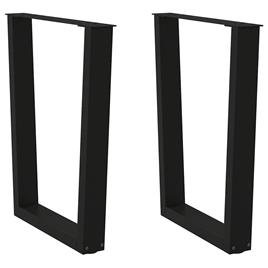 vidaXL Mesa de jantar pernas 2 pcs forma de V 60x(72-73,3)cm aço preto