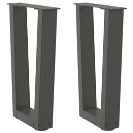 vidaXL Mesa de jantar pernas 2pcs forma V 38x(42-43,3)cm aço antracite