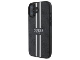 Capa para iPhone 16 GUESS Pele Sintética Rígida Preto