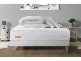 Estrado Completo Ripas Memo SEPTNUITS Espuma com memória Branco (140x190)