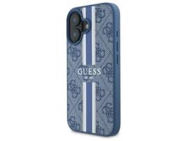Capa para iPhone 16 GUESS Pele Sintética Rígida Azul