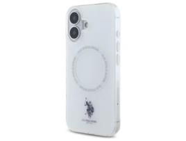 Capa Magsafe para iPhone 16 USPOLO Pele Sintética Branco